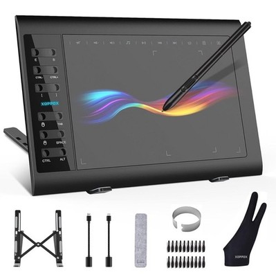XOPPOX Graphics Drawing Tablet, 10×6 Inch Large Active Area w/ Battery-Free Pen