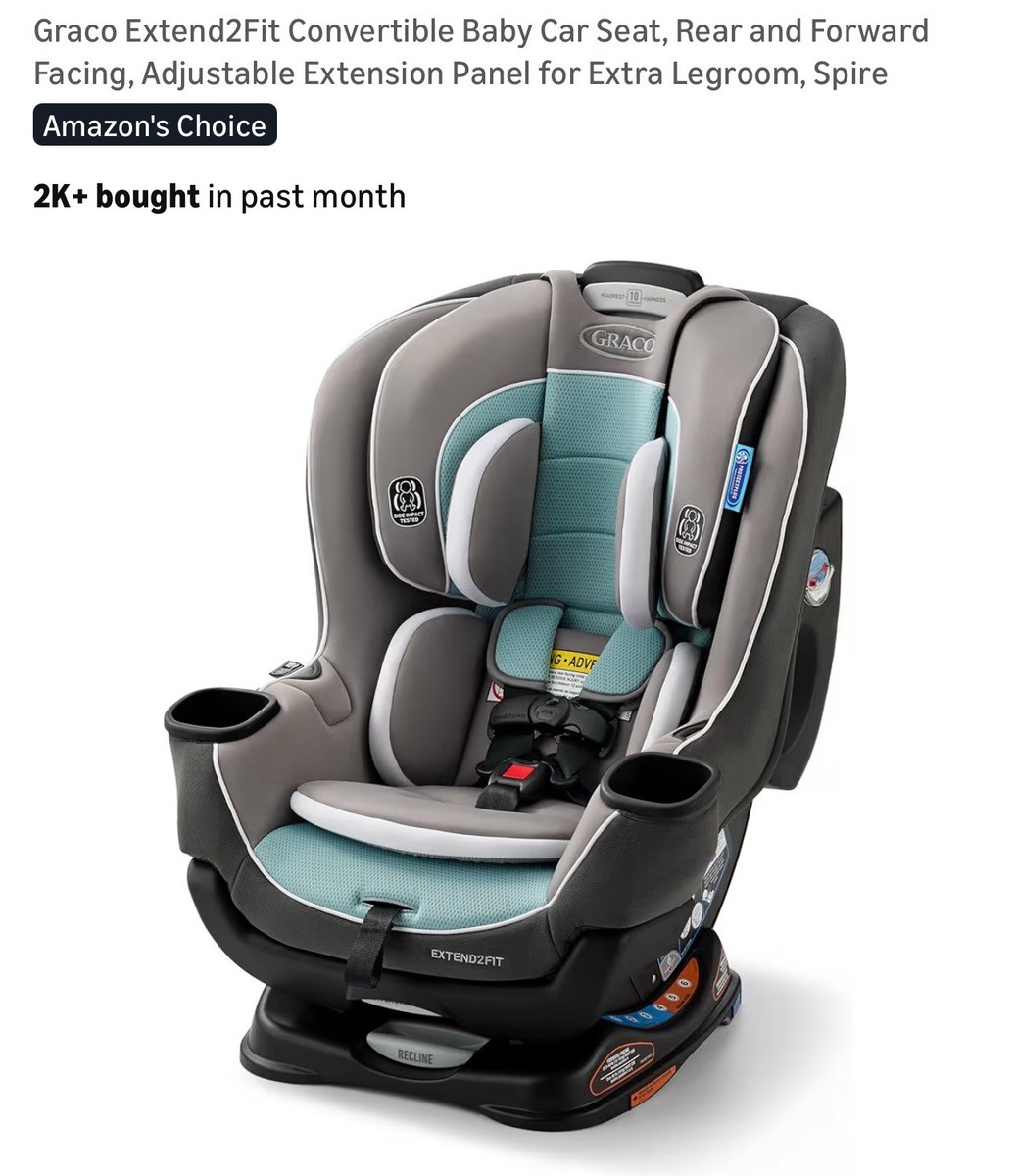 Graco Extend2Fit Convertible Car Seat – Rear Forward Facing Redmond  Fashion