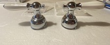 Delta H212 Chrome w/ Porcelian Lavatory Faucet Handle Silver