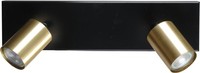 Deckenleuchte Deckenstrahler Metall 40 Cm Lang 2-Flammig Schwarz Gold GU10