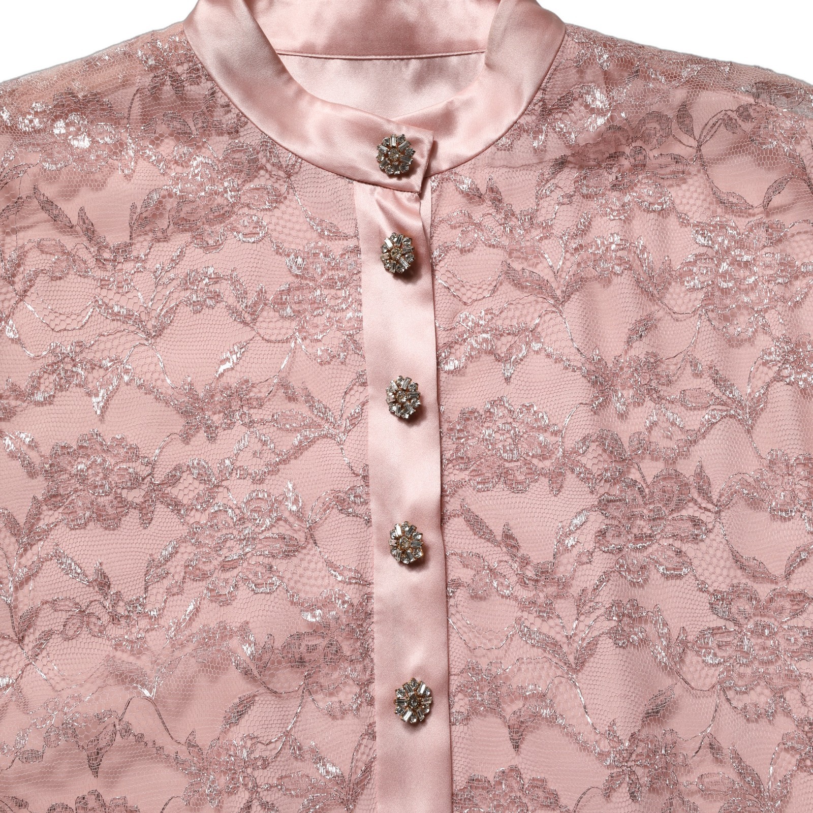 DOLCE & GABBANA Dress Pink Corded Floral Lace Kaftan Midi IT44/US10/L 6750usd image 6