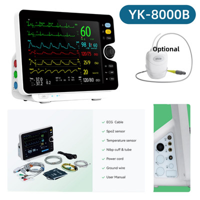 New 12.1 inch Vital Signs Portable Monitor Multi-parameter YK8000B  Optional CO2