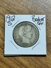 1912 S Barber Silver Quarter Nice VG Very Good U.S. 25c Type Coin (Raw16668) M