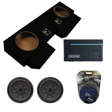 10" 400W RMS 2 Ohm Subwoofer with Sub Amp and Dual Subwoofer Box