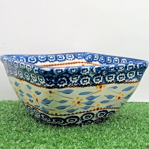 Temptations by Tara Cup Square 6 x3 Bowl Old World Royal Blue Floral - Microwave
