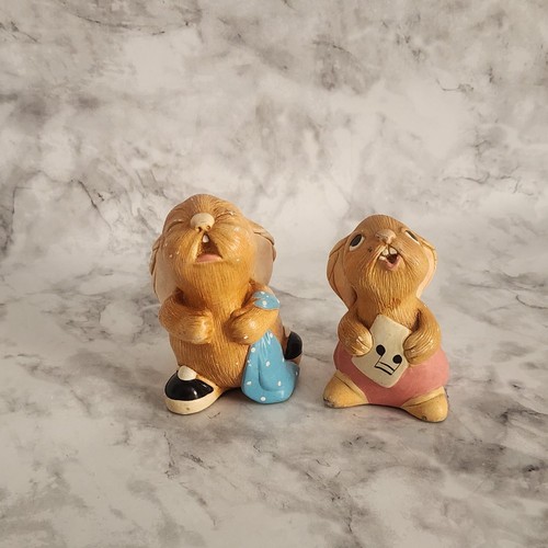 Lot of 7 Pendelfin Hand Painted Stonecraft Bunny Figurines England with Stickers - Picture 15 of 20