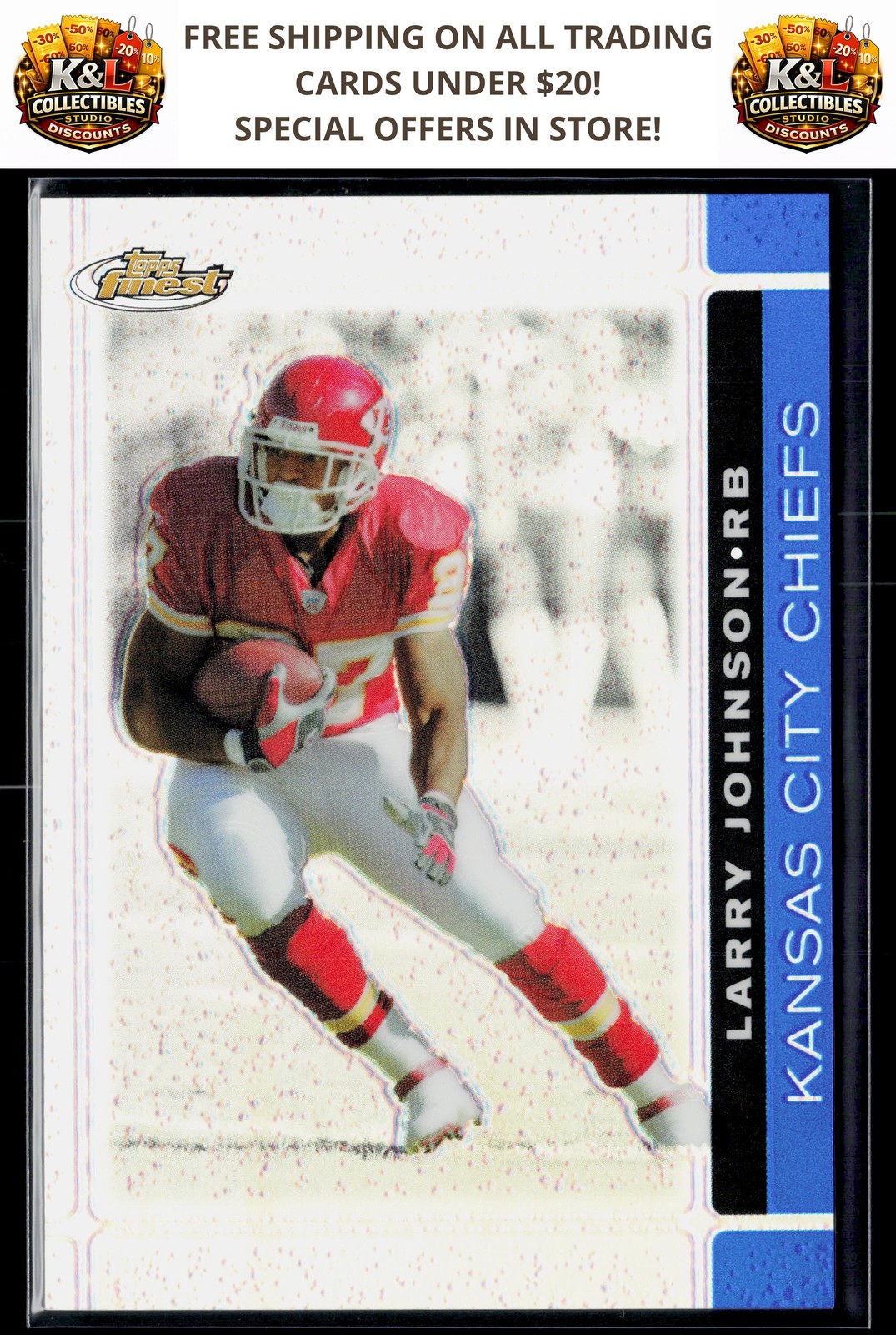 2007 Finest #22 Larry Johnson Blue Refractors #/299