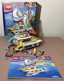 LEGO FRIENDS Sunshine Catamaran (41317) 100% COMPLETE Liam Stephanie Olivia 
