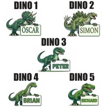 Dinosaur Personalised Bedroom Name Sticker For Door / Wall 5 Designs Vinyl