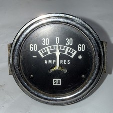 Vintage Stewart Warner Amp Gauge 60-0-60 Coffin Needle Gauge 2 Vintage Stewart Warner Amp Gauge 60-0-60 Coffin Needle Gauge 2