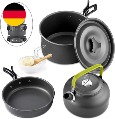 Qtiwe 10 Stück Kochgeschirr Kit Picknick Töpfe Kochgeschirr Camping Set Für Camp