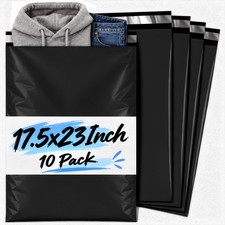 Large Poly Mailers 10 Pack, Shipping Bags, Mailing Bags 17.5x23 Inch, Black