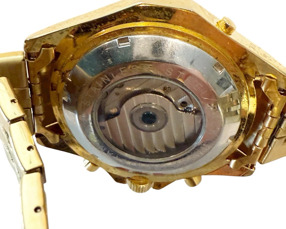 Orkina男士时尚计时码表金色自动模拟49毫米手表8 3/4 — 第 4/4 张图片