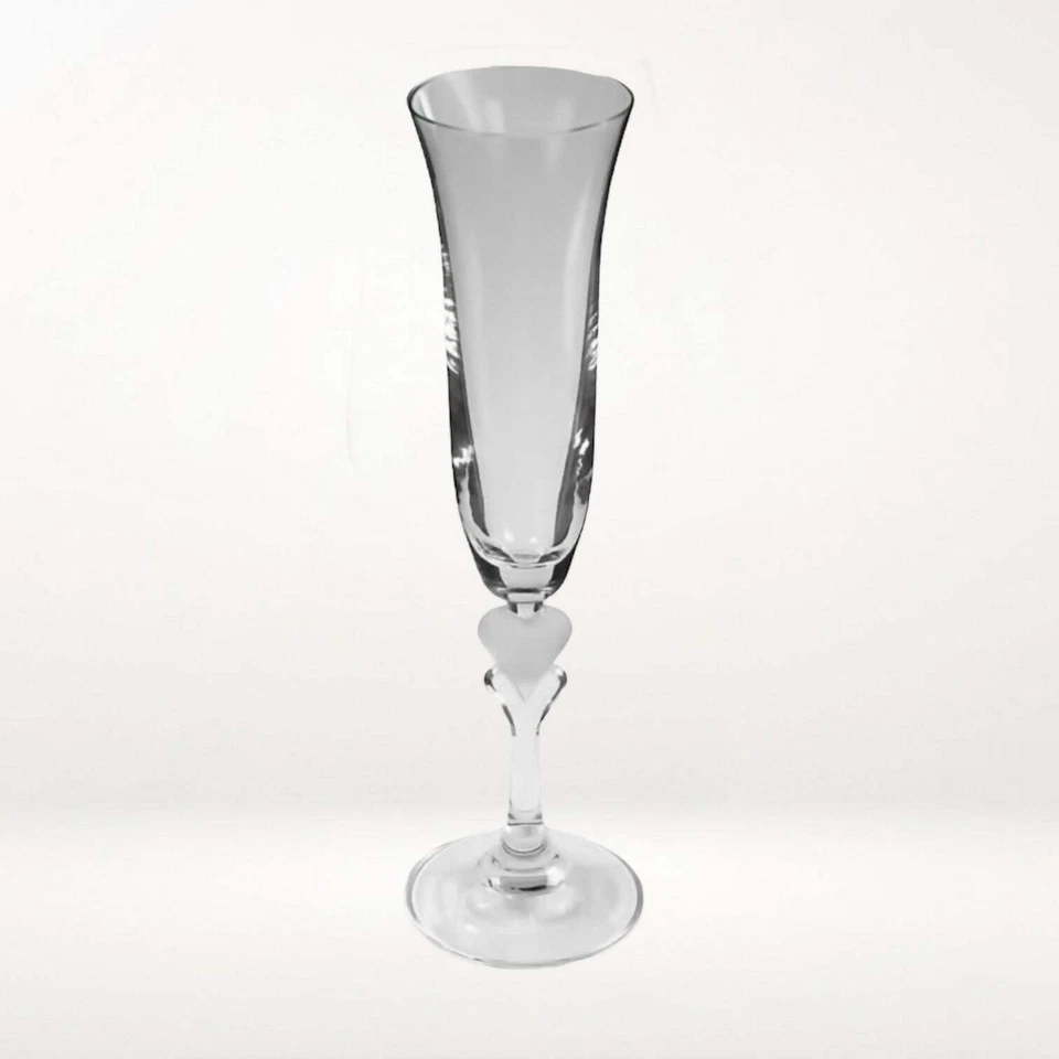 Flauta de Champagne Gorham Crystal Amore con Tallo de Corazón | Única | Excelente Estado Foto 2 de 3