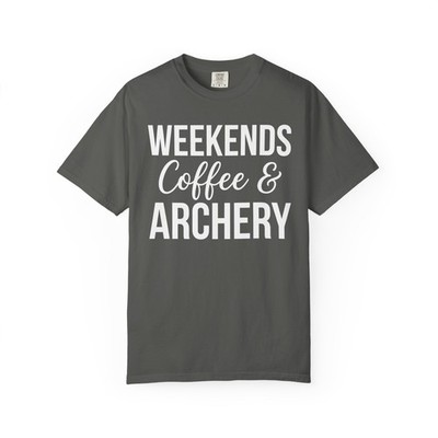 Weekends Coffee & Archery Shirt, Comfort Colors Tee, Archery Gift, Coffee Shirt