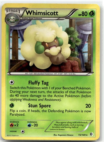 Whimsicott 15/149 Rare Boundaries Crossed Pokemon EN HP