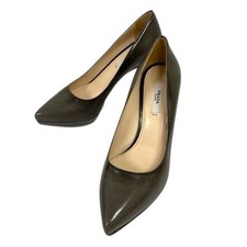 Prada Pumps Pointed Toe Stiletto Heel Gray Beige Women's Size EU35/US5