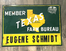 Vintage Texas Farm Bureau Sign Scioto Sign Co...