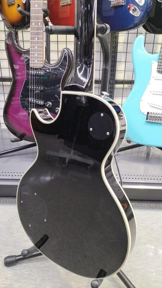 BURNY RLC-55JS Black Les Paul custom type Electric Guitar Used