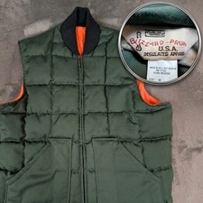 Pristine VTG Walls 'Blizzard Pruf' Reversible Green Orange Down Fill Puffer Vest
