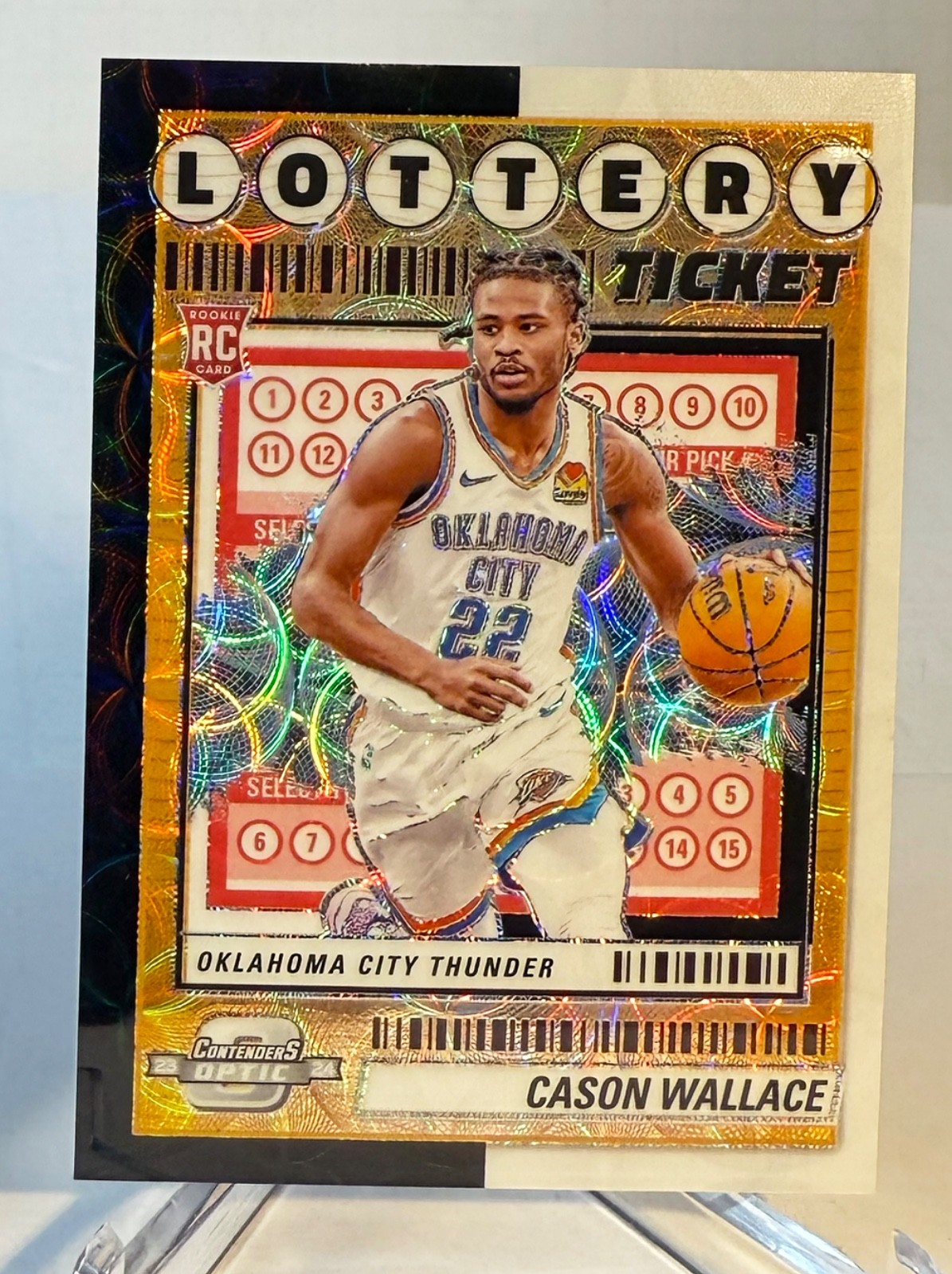2023 Contenders Optic Cason Wallace Lottery Ticket  #10 Black & White /25 (RC)