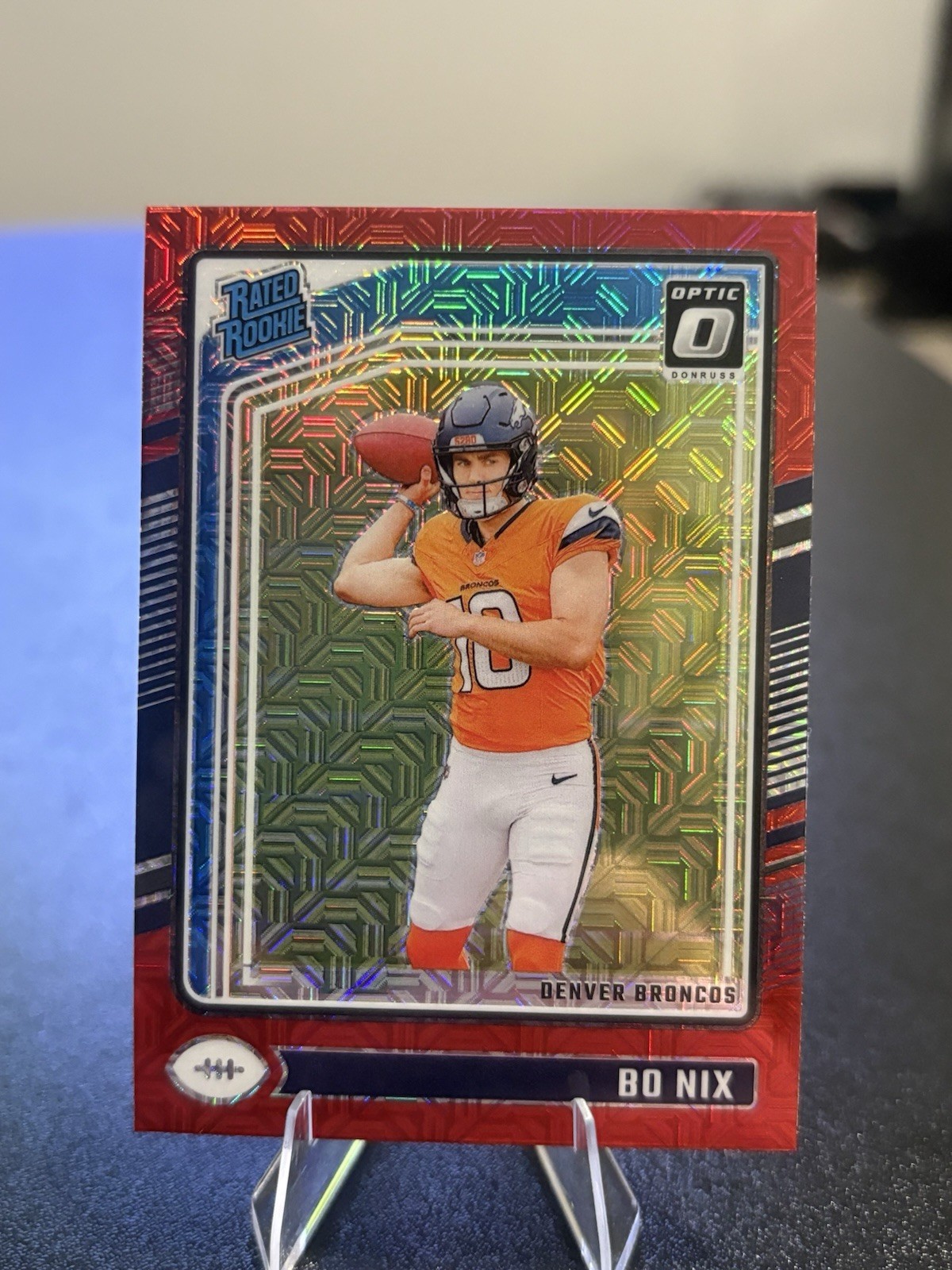 2024 Panini Donruss Optic - Rated Rookie Bo Nix #209 Red Mojo Prizm (RC)