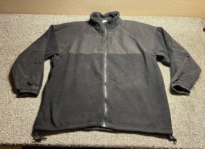 Parka Polartec US Navy Jacket Mens 2XL Black Fleece Lined Full Zip