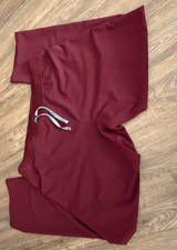 FIGS Technical Collection Women's 2XL Burgundy Drawstring Knit Scrub Pants