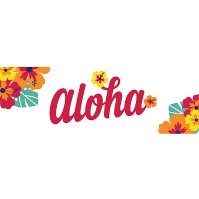 Aloha Hibiscus Hawaiian PVC Party Sign Decoration 60cm x 20cm | eBay UK