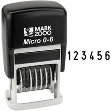 -S126-6 Digits Self-Inking Number Stamp - Black Color