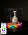 Smart Clear Acrylic Display Case RGB LED Lights App Control Figures Collectibles
