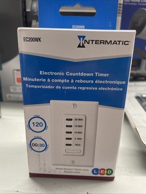 Intermatic EC200WK Electronic Countdown Timer with Preset Times - White