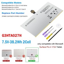 G3HTA027H DYNR01 Battery for Microsoft Surface Pro 4 1724 12.3" / Stylus Pen NEW