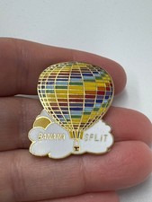 Vintage Banana Split Hot Air Balloon Rainbow Enamel Travel Souvenir Lapel Pin