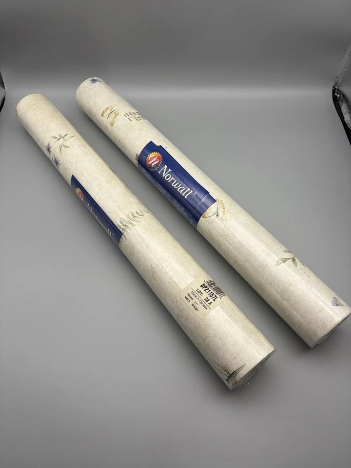 Norwall Vinyl Wallpaper 2 Rolls SP21157L Floral Butterfly Prepasted Washable B - Image 3 of 4