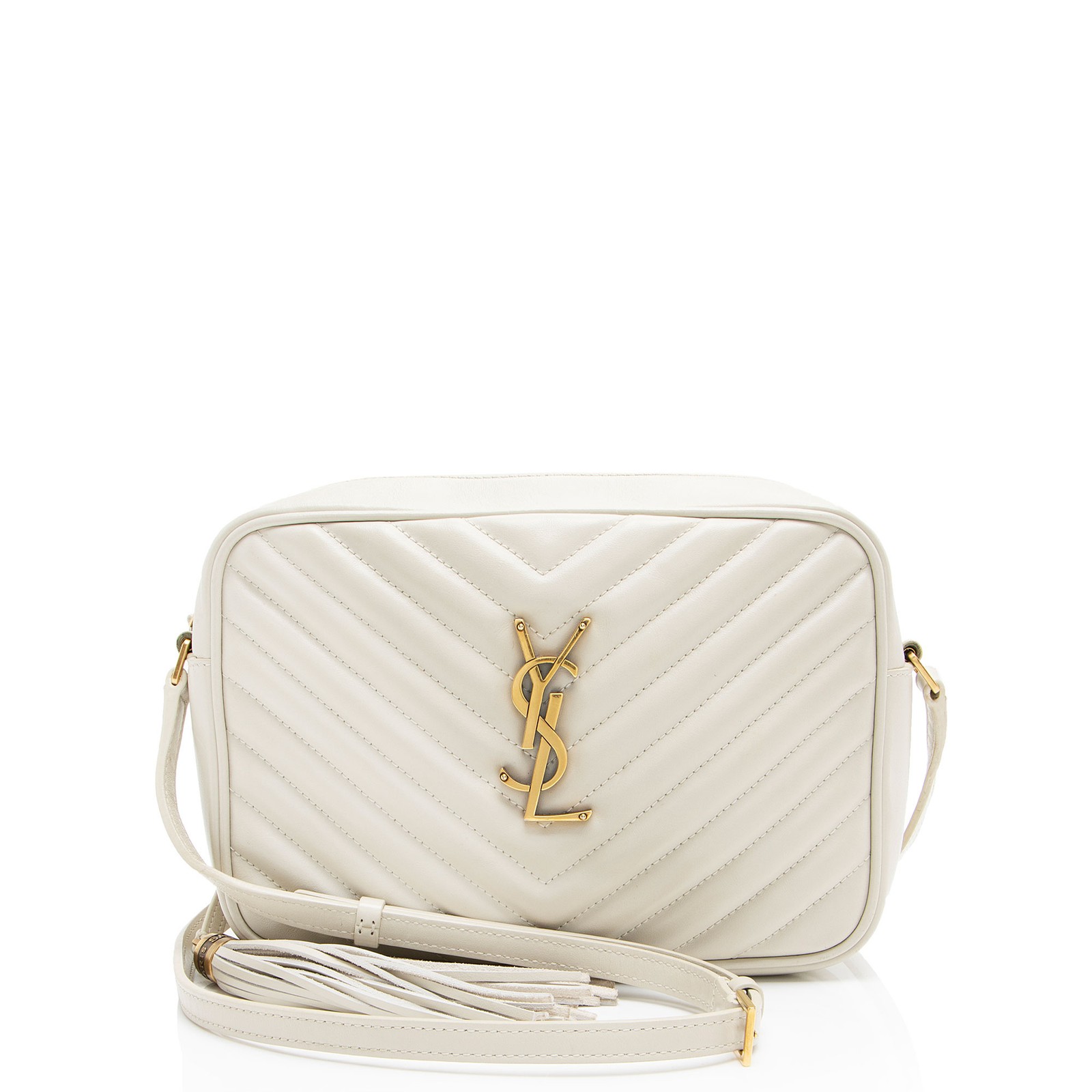 Borsa per fotocamera Saint Laurent Matelasse in pelle di vitello monogramma Lou