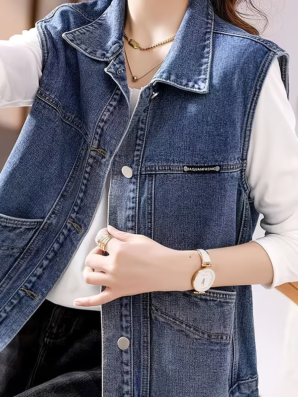 Womens Size L  Denim Jean Vest *see pictures * brand new