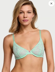 NEW Victoria's Secret Tease Lace Demi Bra 36B and Cheeky Panty Size Small Set