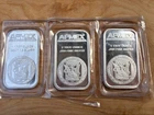 APMEX Silver Bar 1 Troy oz  .999 Fine Silver Three Pack