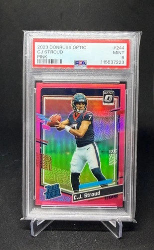 CJ Stroud 2023 Panini Donruss Optic Pink #244 PSA 9 MINT Rated Rookie Texans