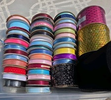 Lot of 42 Mixed Sizes Colors Ribbon Boutique Craft Ribbons