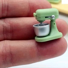 Miniature Counter Mixer Kitchen Aid Dollhouse Kitchen Accessory Green