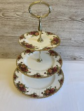 Royal Albert Old Country Roses Cake Stand 3 Tier Very Good Condition