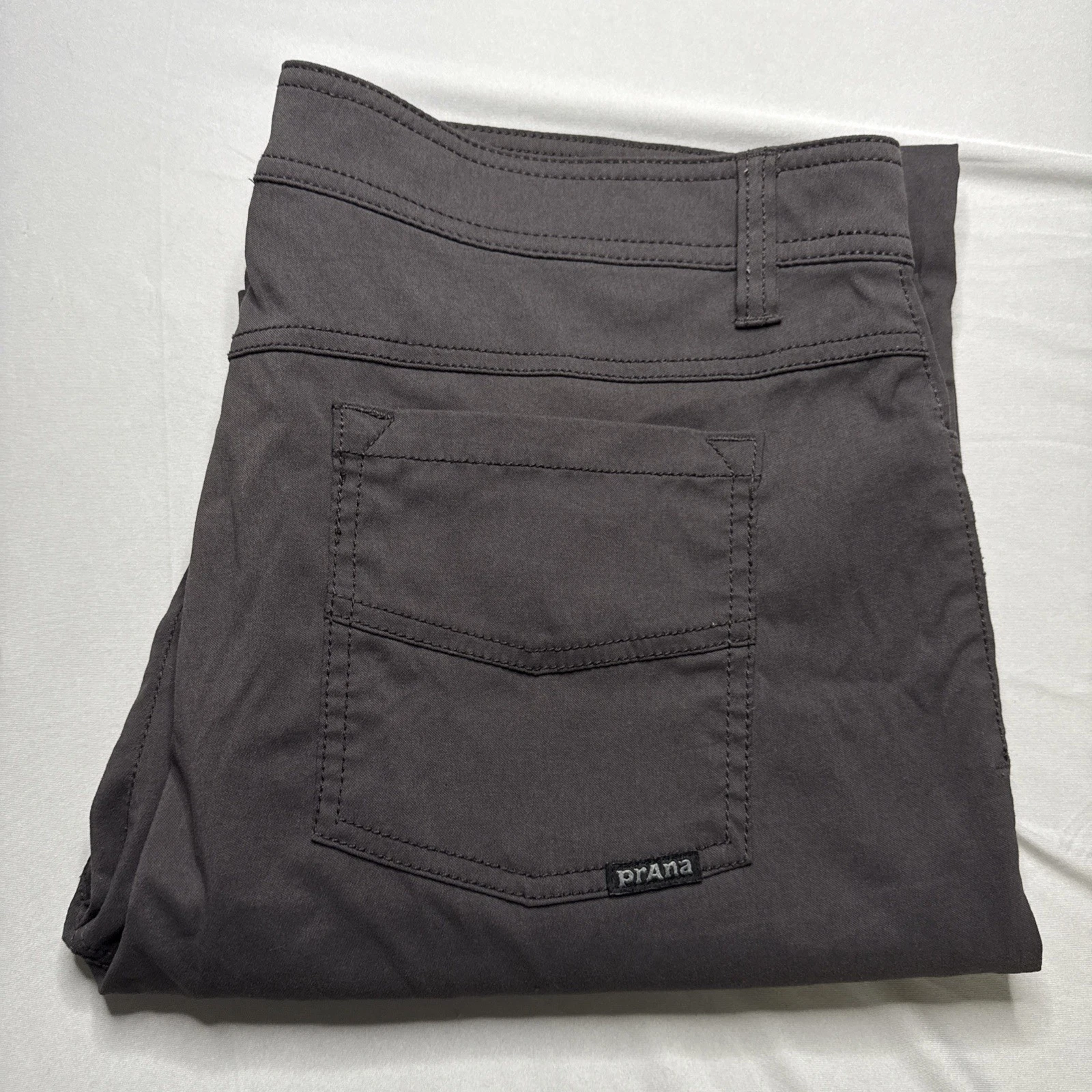 Prana Brion Pants Mens 36x33 Gray Slim Fit Nylon Stretch Outdoor Camping Hiking