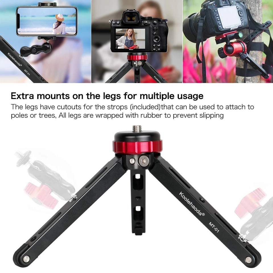 Mini Desktop Tripod with 1/4" & 3/8" Screw Mount Load of 66 Lbs for DSLR Gimbal - Image 2 of 4