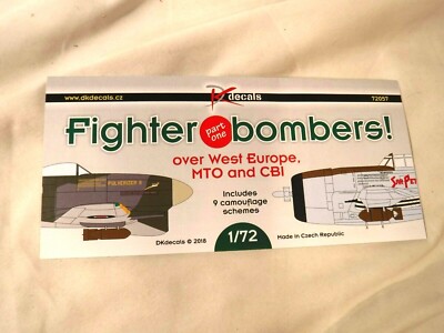 1/72 DK Decals Waterslide 4/9 Fighter Bombers West Europe MTO CBI # 72057