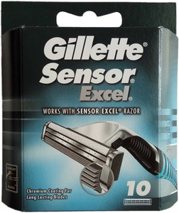Бритвенные кассеты Gillette Sensor excel 10шт (p) 1уп (3014260216665)