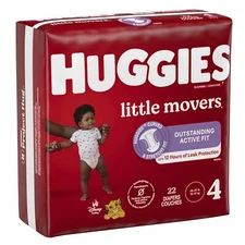 Huggies Little Movers Diapers, Size 4, Jumbo Pack Pack(age) of 22