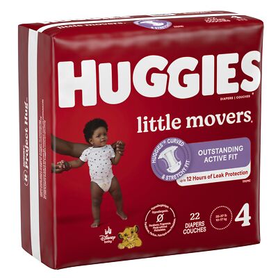 Huggies Little Movers Diapers, Size 4, Jumbo Pack Pack(age) of 22