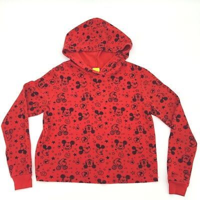 Disney Pullover Hoodie Womens Medium Mickey Mouse All Over Print Kidcore  Cartoon